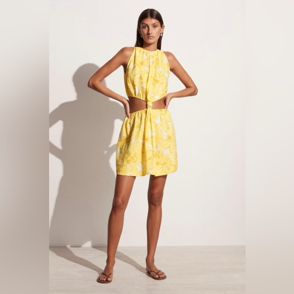 Faithfull the Brand Enditha Cutout Mini Dress, Willa Floral Print, Size 2 NWT - Picture 1 of 15